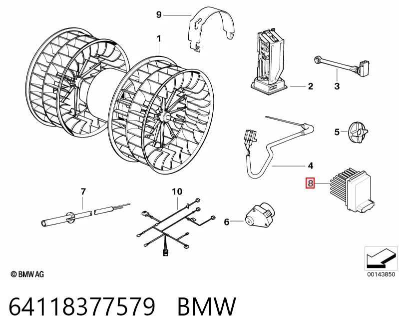 64118377579 BMW Реле печки