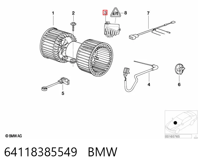 64118385549 BMW Реле печки