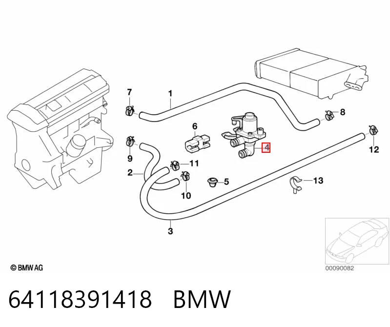 64118391418 BMW Кран системы отопления