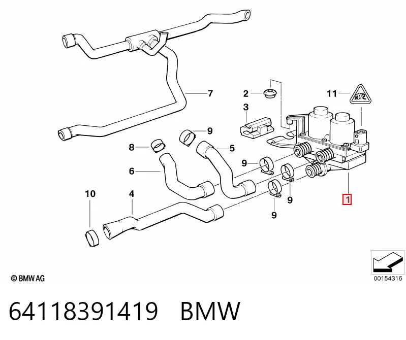 64118391419 BMW Кран системы отопления