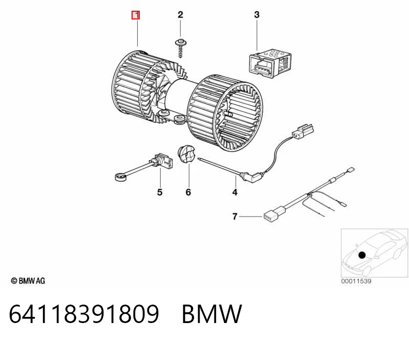 Электромотор печки на BMW 7  E38