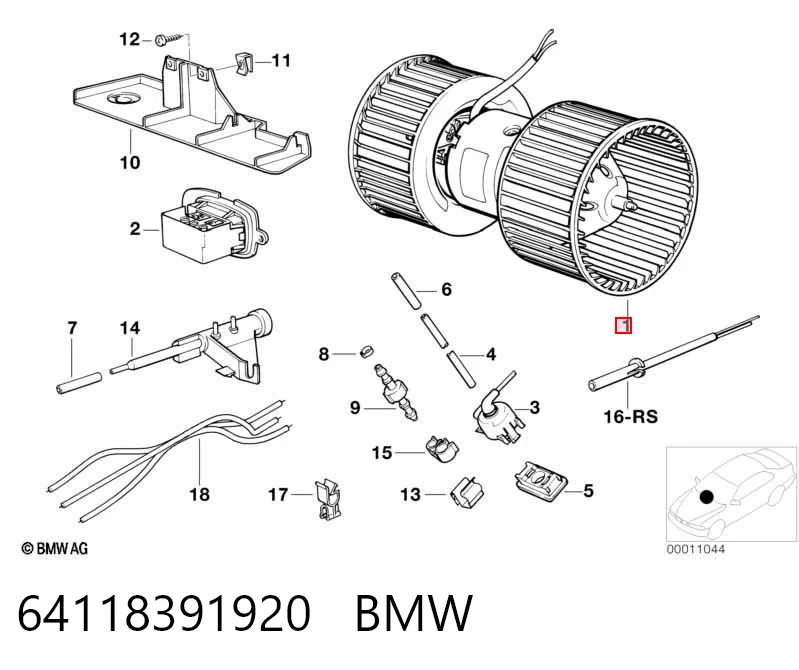 Электромотор печки на BMW 7  E32
