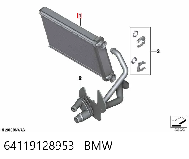 64119128953 BMW Радиатор отопителя салона