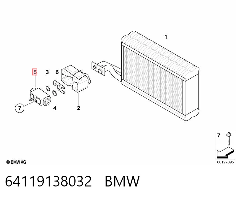 64119138032 BMW Терморегулирующий вентиль кондиционера