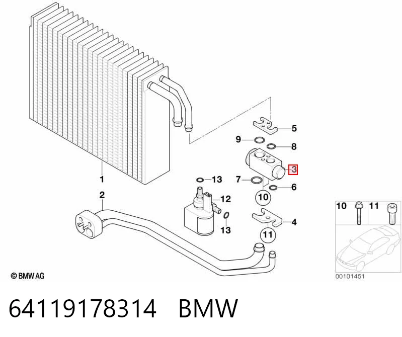 64119178314 BMW Терморегулирующий вентиль кондиционера