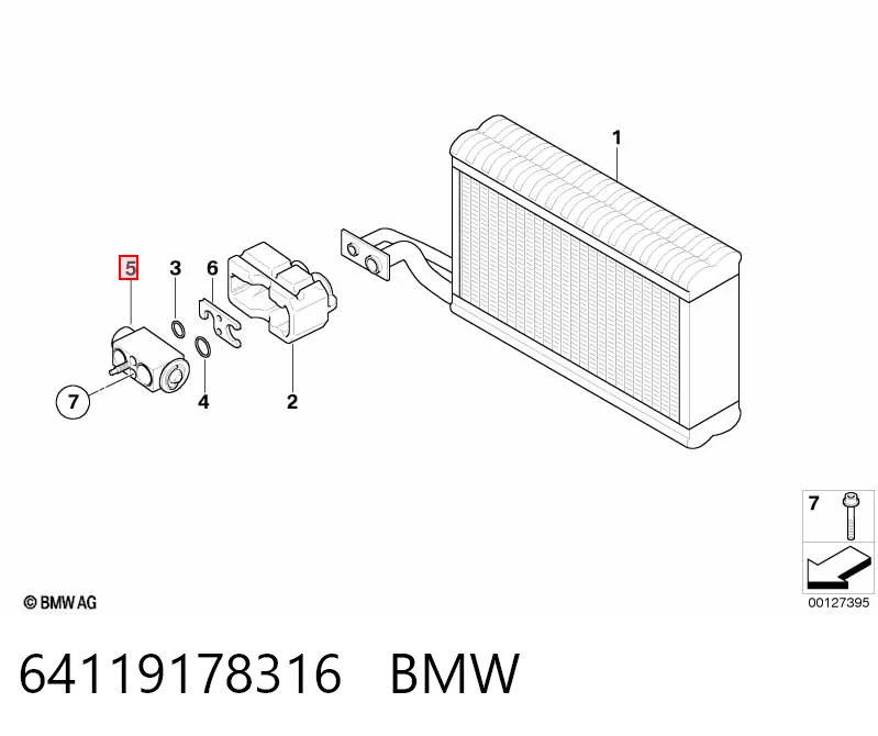 64119178316 BMW Терморегулирующий вентиль кондиционера