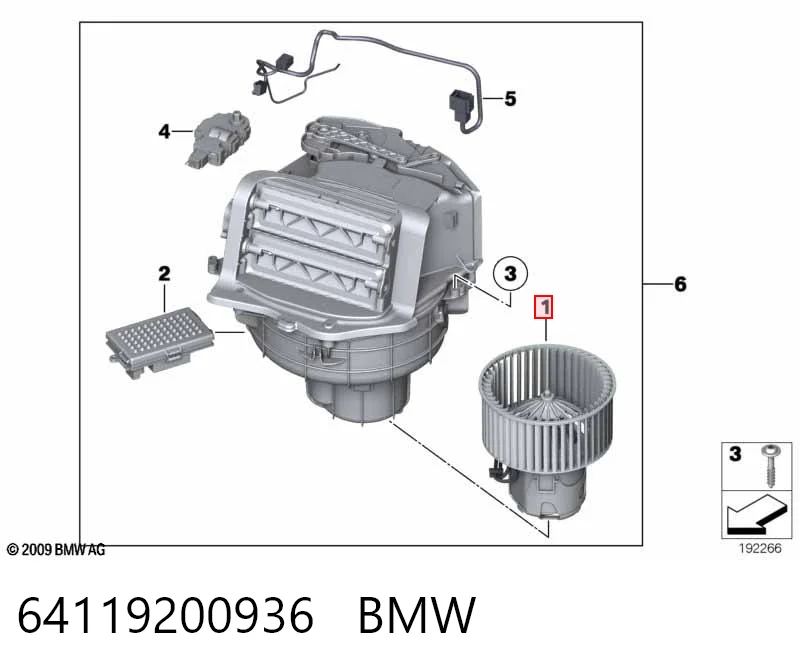 64119200936 BMW Электромотор печки