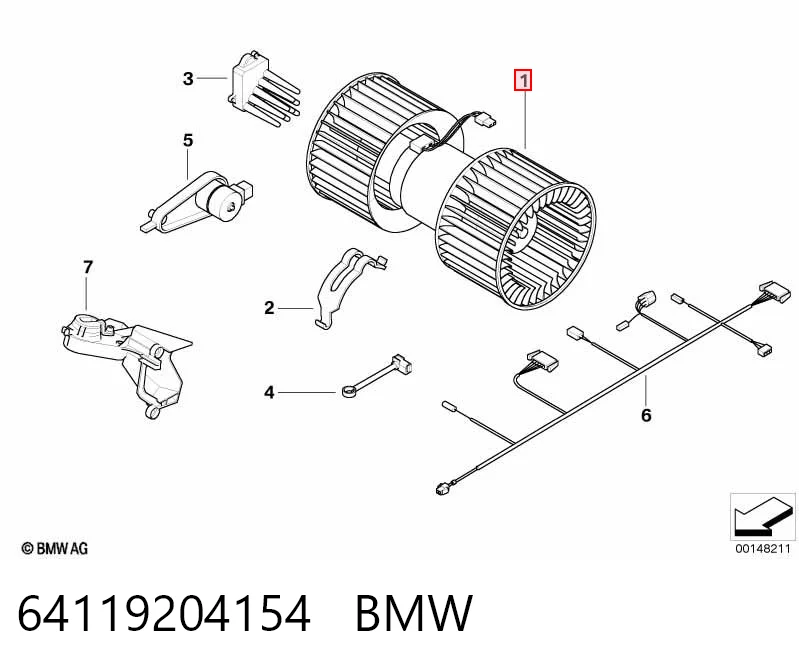 64119204154 BMW Электромотор печки
