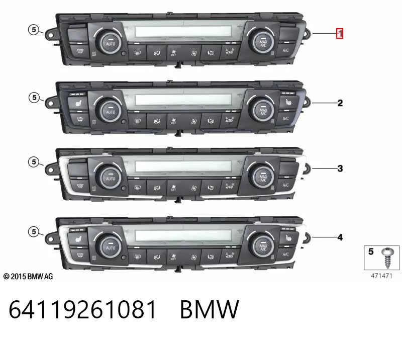 Механизм управления кондиционером на BMW 3  F30, F80