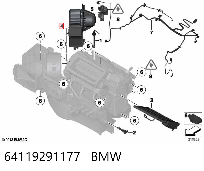 64119291177 BMW Электромотор печки
