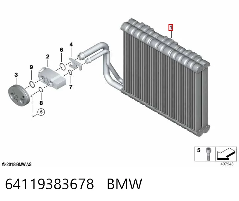 64119383678 BMW Радиатор отопителя салона