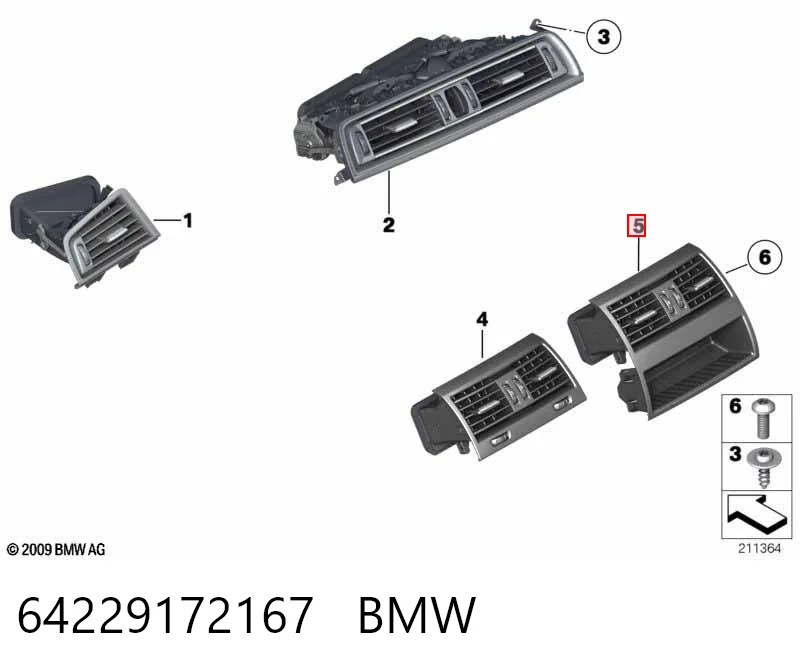 64229172167 BMW Решетка воздуховода