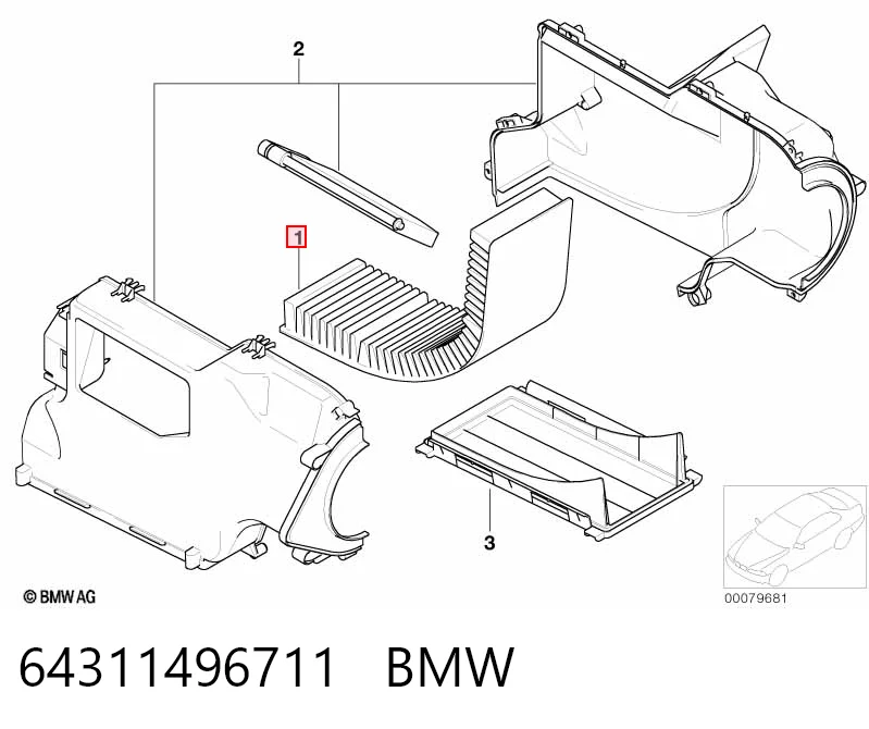 Фильтр салона BMW 64311496711