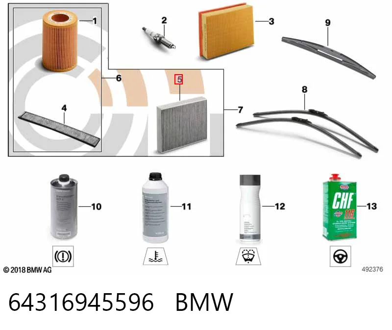 64316945596 BMW Внутрисалонный фильтр