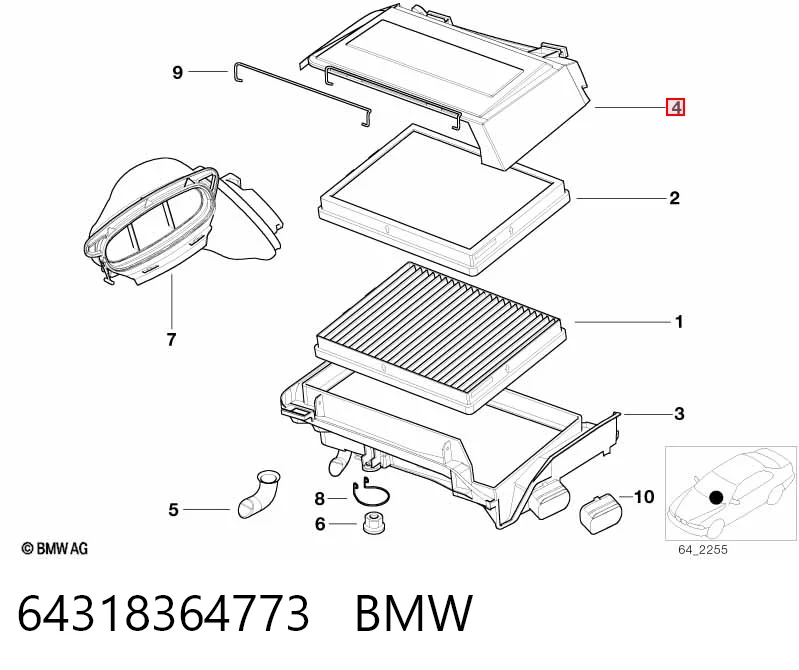 Фильтр салона BMW 64318364773