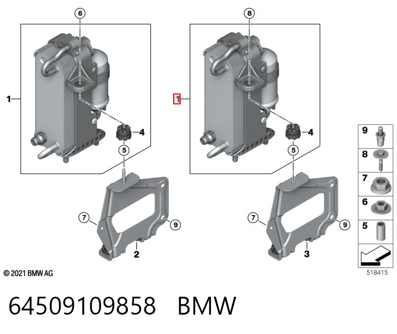 Радиатор кондиционера BMW 64509109858