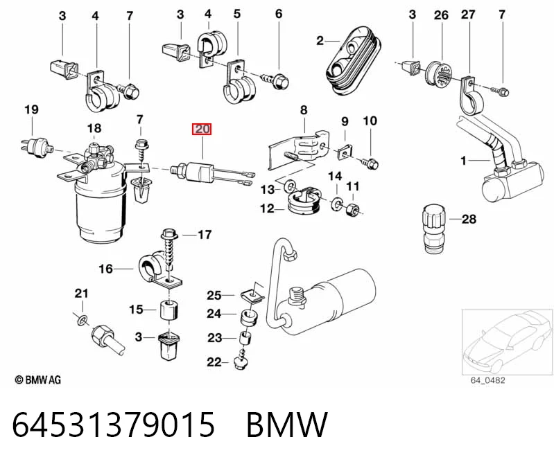 Клапан давления кондиционера на BMW 5  E28