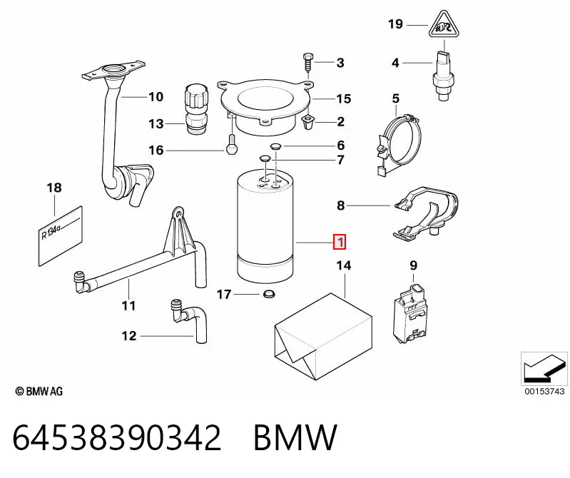 64538390342 BMW Ресивер-осушитель кондиционера