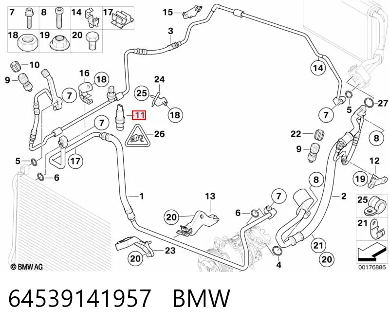 64539141957 BMW Клапан давления кондиционера