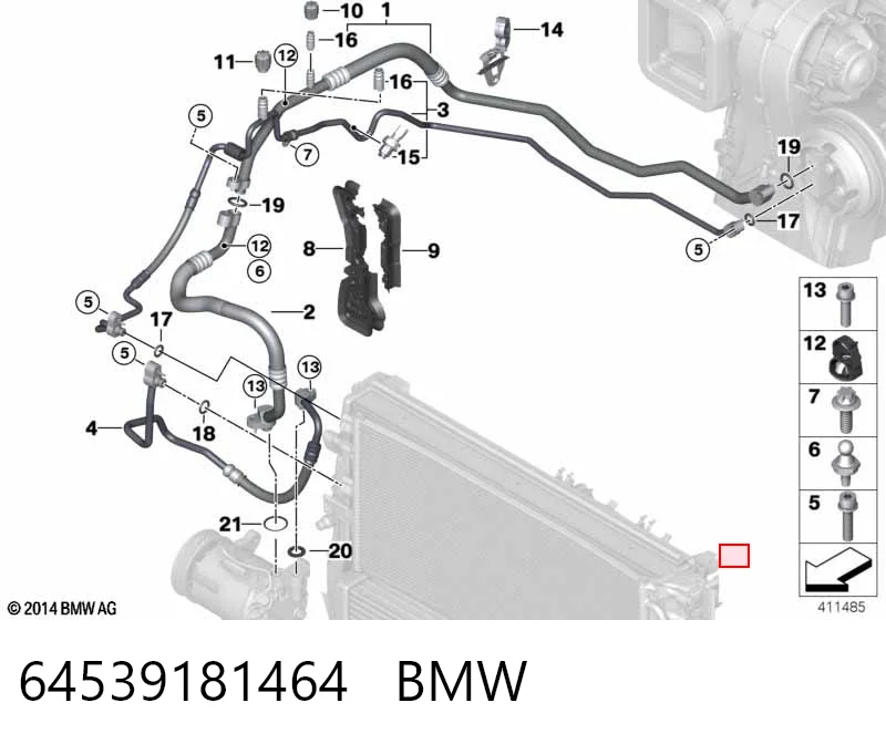 64539181464 BMW Клапан давления кондиционера