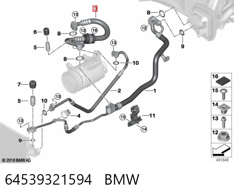 64539321594 BMW Трубопроводы