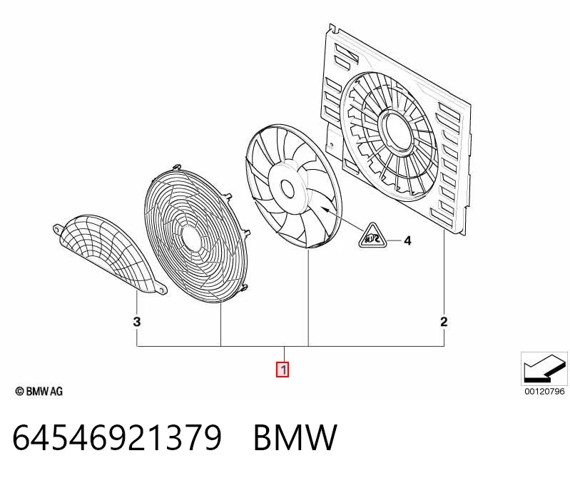 64546921379 BMW Вентилятор кондиционера в сборе