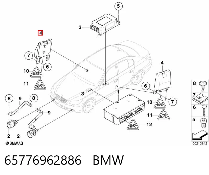 6957502 BMW Модуль-процессор управления подушкой безопасности (ЭБУ AIRBAG)