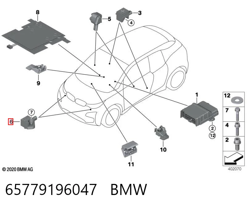 65779196047 BMW Датчик продольного ускорения