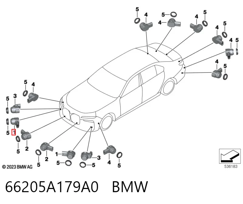 66205A179A0 BMW Датчик сигнализации парковки (парктроник), передний/задний, боковой