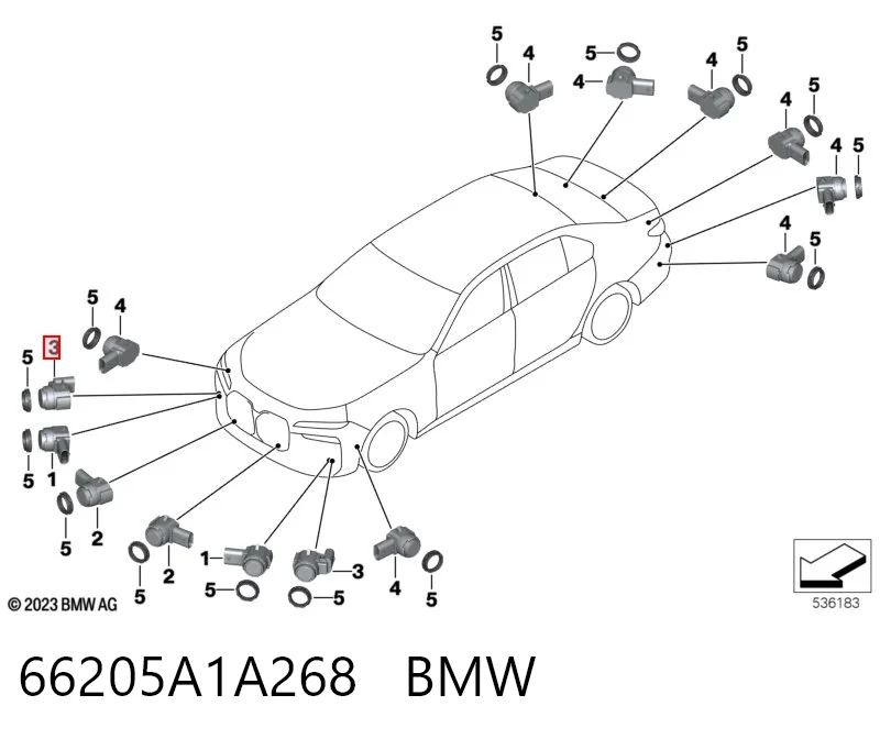 66205A1A268 BMW Датчик сигнализации парковки (парктроник), передний/задний, боковой