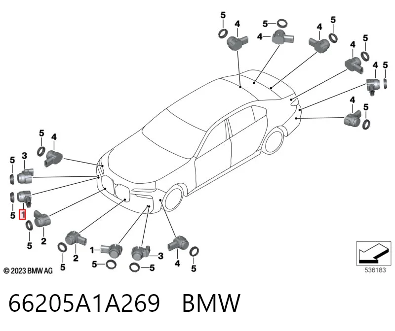 66205A1A269 BMW Задние парктроники