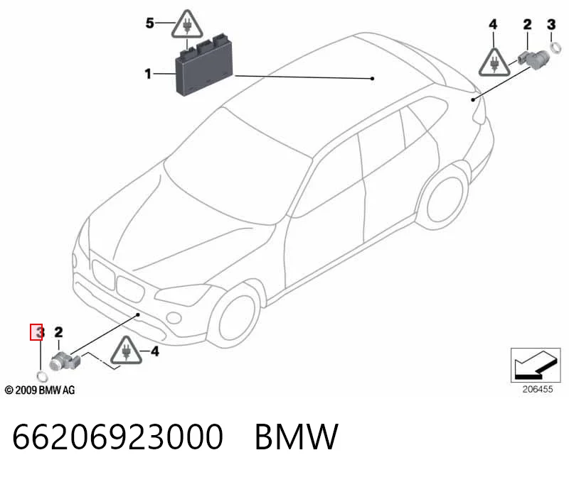 66206923000 BMW Кронштейн парктроника, передний боковой