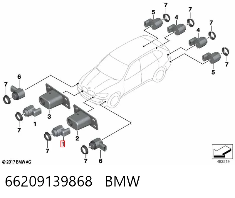 66209139868 BMW Датчик сигнализации парковки (парктроник) передний боковой