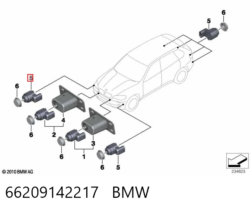66209142217 BMW Датчик парктроника центральный