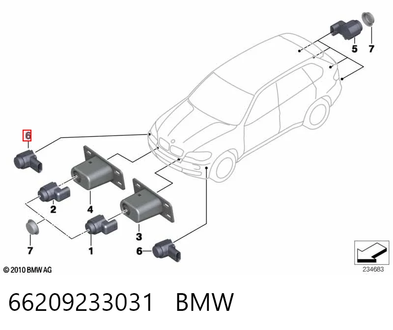 66209233031 BMW Передние парктроники