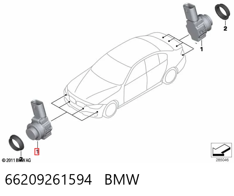 66209261594 BMW Датчик парктроника центральный