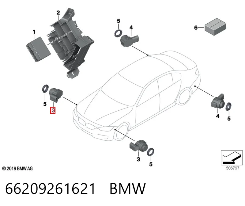 66209261621 BMW Датчик сигнализации парковки (парктроник), передний/задний, боковой