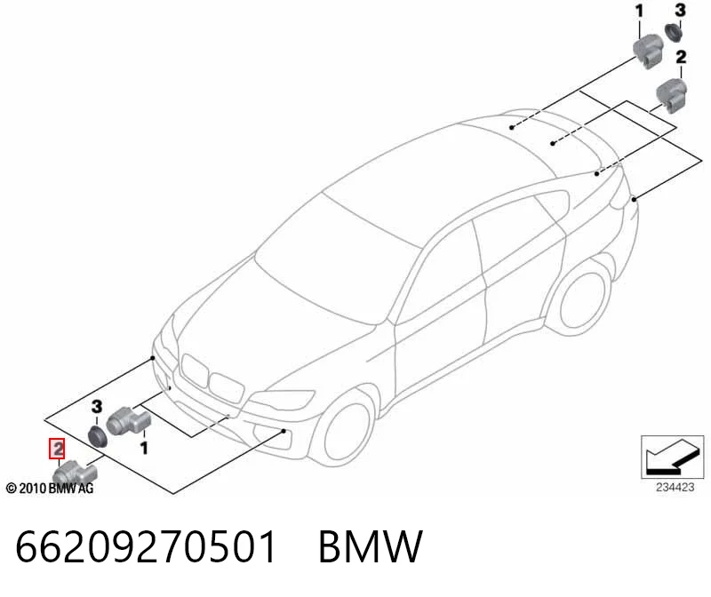 66209270501 BMW Датчик сигнализации парковки (парктроник) передний боковой