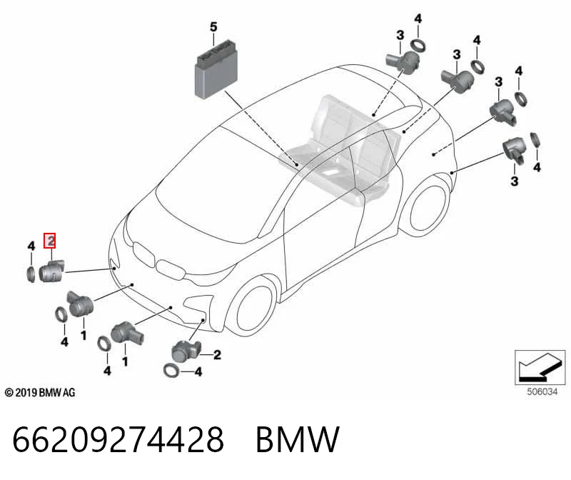 66209274428 BMW Датчик сигнализации парковки (парктроник), передний/задний, боковой