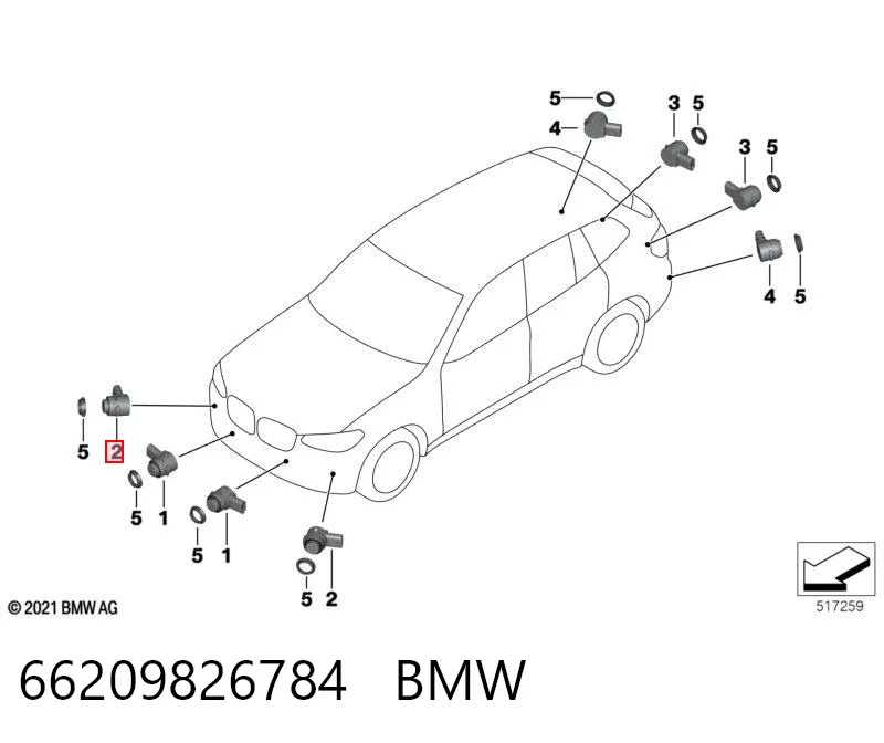 66209826784 BMW Датчик сигнализации парковки (парктроник) задний боковой