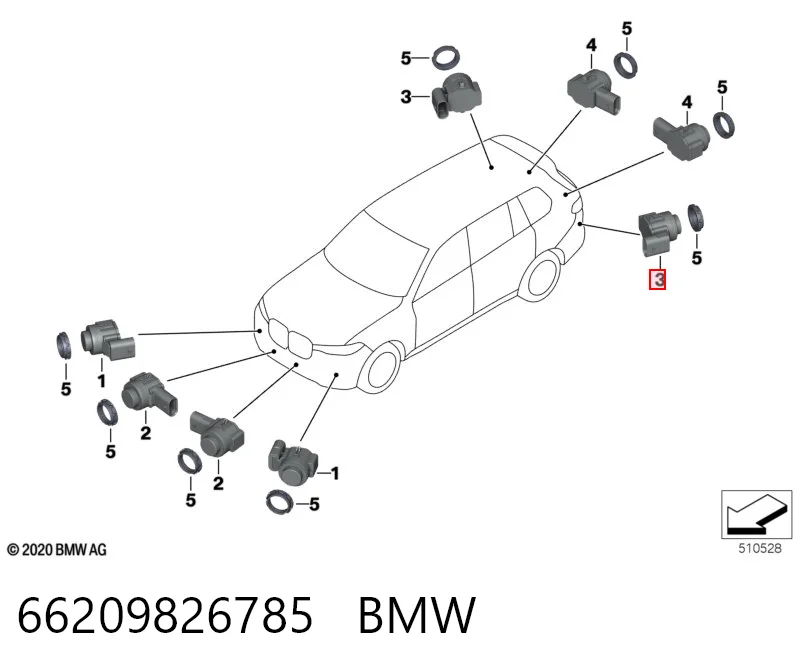 66209826785 BMW Датчик сигнализации парковки (парктроник) передний боковой