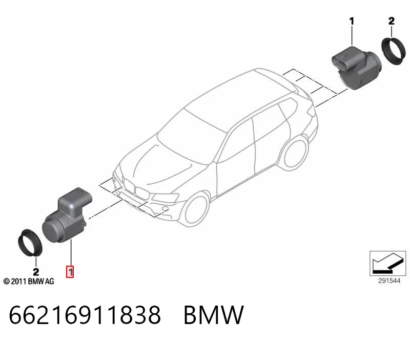 66216911838 BMW Датчик парктроника центральный