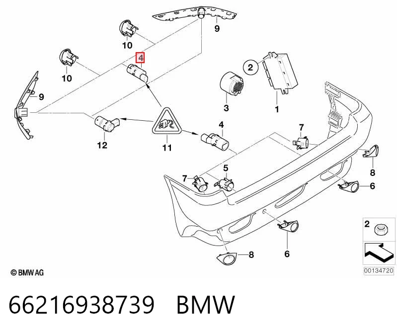 66216938739 BMW Датчик парктроника центральный