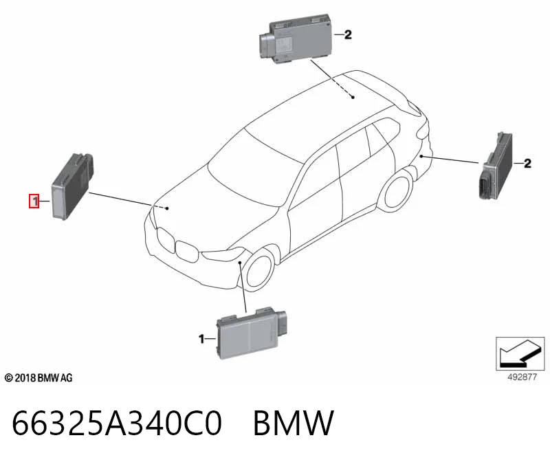 Датчик контроля мертвой зоны задний 5A6DB55 BMW
