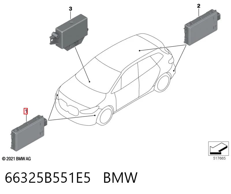 66325B551E5 BMW Датчик контроля мертвой зоны задний
