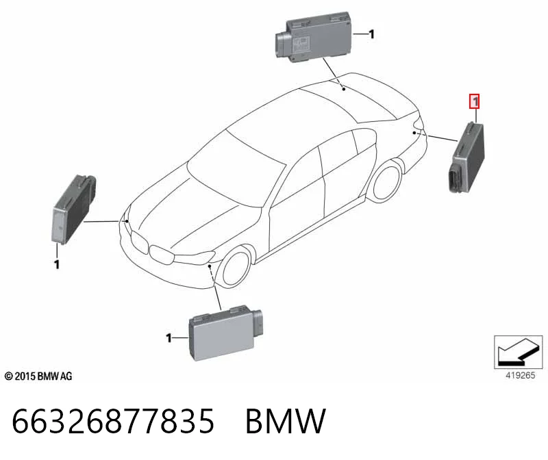 66326877835 BMW Радар смены полосы движения
