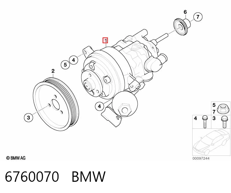 6760070 BMW ГУР руля