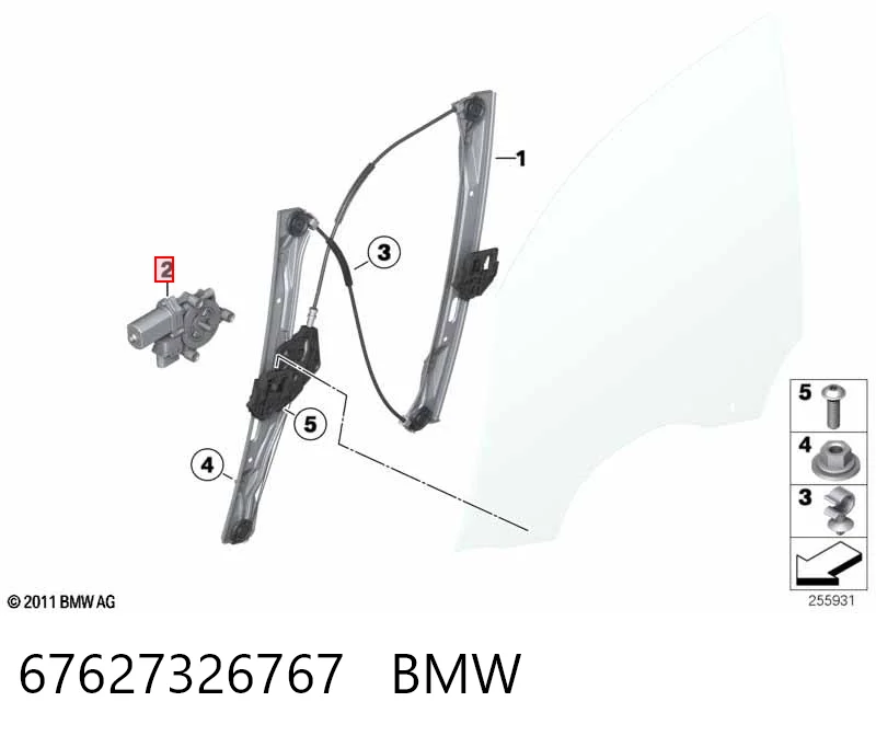 67627326767 BMW Мотор стеклоподъемника двери передней, левой