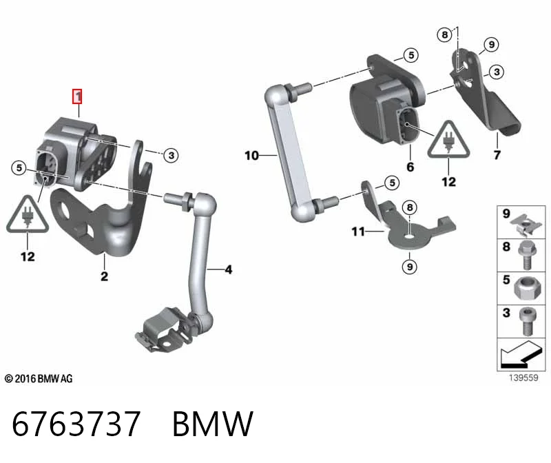 6763737 BMW Задний датчик положения кузова