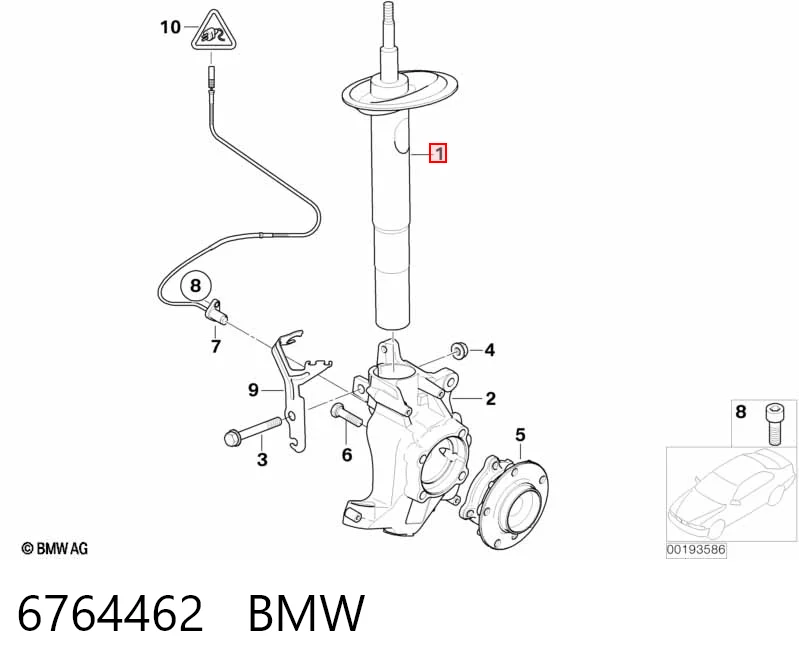 6764462 BMW Амортизатор передней подвески правый